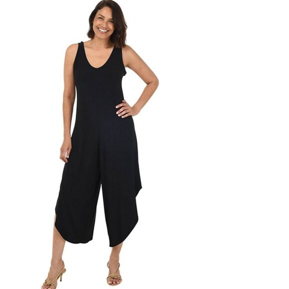 Nick and Nash Elegant Black Sleeveless Wide Leg Cropped Jumpsuit, NWOT, S - Picture 1 of 12